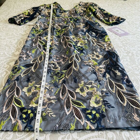 JS Collections Dress Women 8 Multicolored Floral Embroidery Sequin Formal NWT - Picture 8 of 16